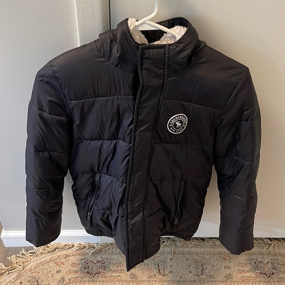 Abercrombie boys puffer jacket VGUC size 9-10 black